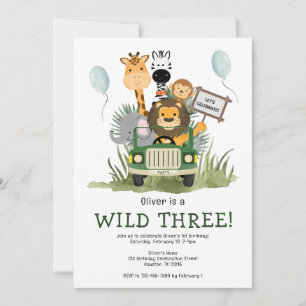 Convite de Aniversário Safari Infantil