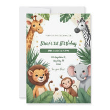 Convite de Aniversário Safari Jungle