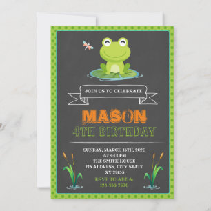 Convite de aniversário sapo