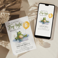 Convite de aniversário Sapo divertido