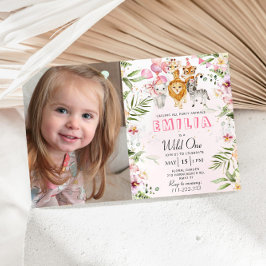 Convite de aniversário selvagem de um safari com f