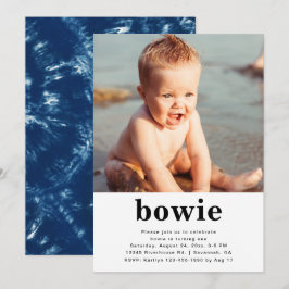 Convite de Aniversário Simples com Foto | Tie Dye