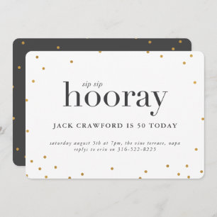 convite de aniversário Sip Sip Sip Hooray