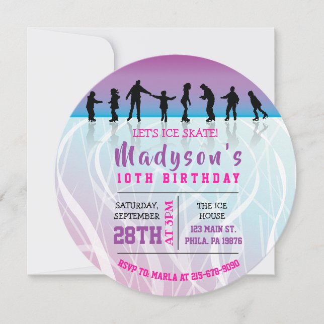 Convite de aniversário Skate GELO (Frente)