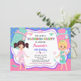 Convite de aniversário Sleepover para convite de f