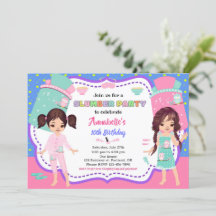 Convite de aniversário Sleepover para convite de f