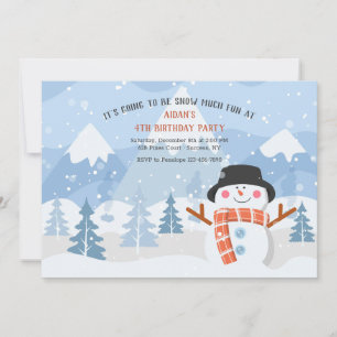 Convite de aniversário Snowman Sorridente