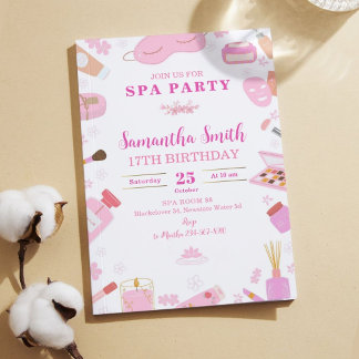 Convite de aniversário Spa