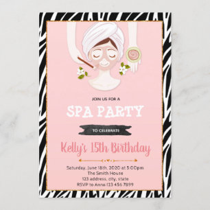 Convite de aniversário Spa
