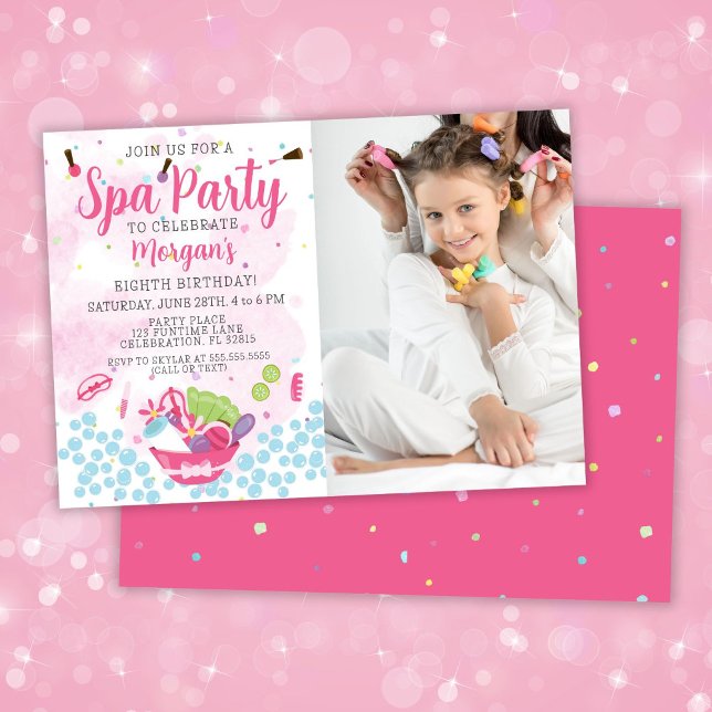 Convite de Aniversário Spa com Foto (Criador carregado)