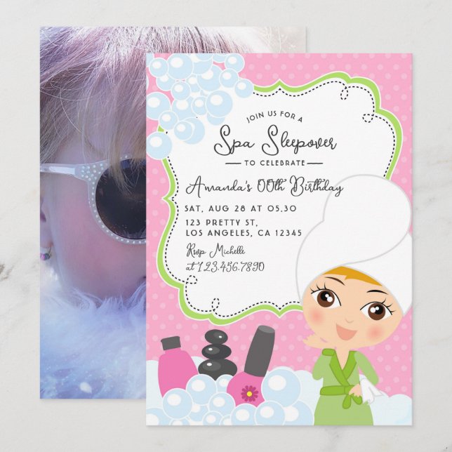 Convite de aniversário Spa Raiz (Frente/Verso)