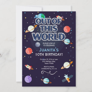 Convite de Aniversário Space Star Fora deste Mundo