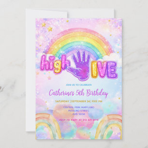 Convite de Aniversário Sparkle High Five