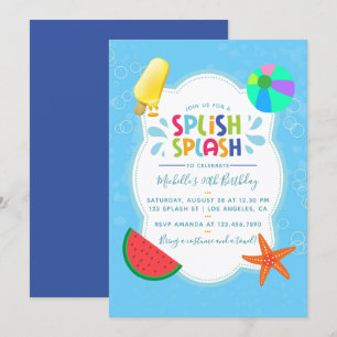 Convite de Aniversário Splish Splash