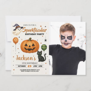 Convite de aniversário Spooktacular com foto