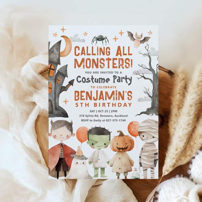 Convite de aniversário Spooky Halloween (Criador carregado)