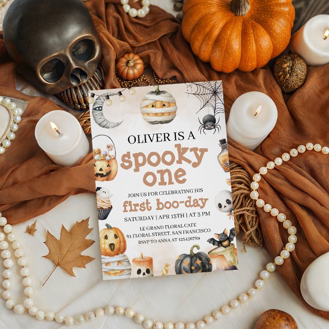 Convite de Aniversário Spooky One (Criador carregado)