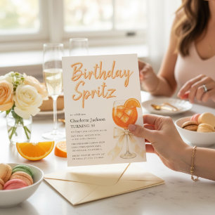 Convite de Aniversário Spritz de Laranja Cítrica