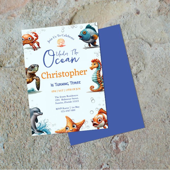 Convite de Aniversário Subaquático (Criador carregado)