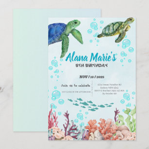 Convite de aniversário submarino de um Tu marinho