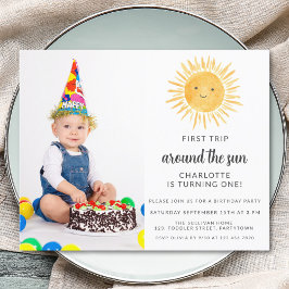 Convite de aniversário Sun da Foto do Moço do Orça