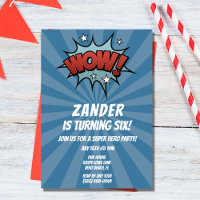 Convite de aniversário Super Hero Comic Boy