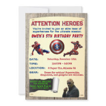 Convite de Aniversário Super-Heróis Unem-se