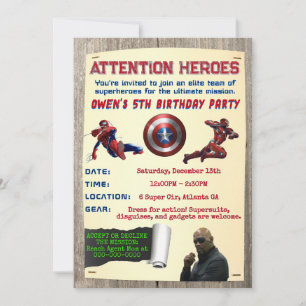 Convite de Aniversário Super-Heróis Unem-se