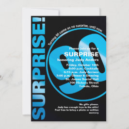 Convite de aniversário surpresa - 90 azul