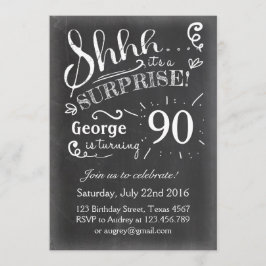 Convite de aniversário surpresa 90 Chalkboard Rust
