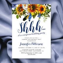 Convite de Aniversário Surpresa Boho Sunflower