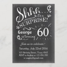 Convite de aniversário surpresa Chalkboard Rustic