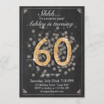 Convite de aniversário surpresa Chalkboard Rustic<br><div class="desc">INA Uma maneira perfeita de convidar seus convidados para esta festa de aniversário especial!</div>