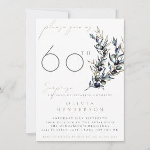 Convite de Aniversário Surpresa com Galho de Olive