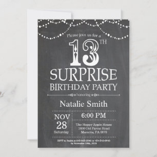 Convite de Aniversário Surpresa de 13 anos Quadro
