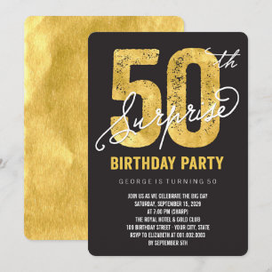 Convite de Aniversário Surpresa de 50 anos com Fol