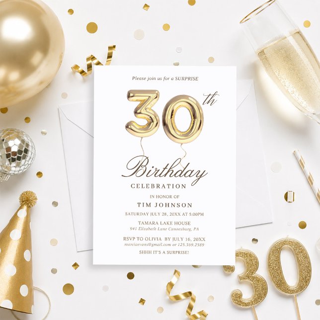 Convite de Aniversário Surpresa dos 30 anos (Criador carregado)