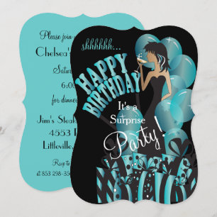 Convite de Aniversário Surpresa, Festa de Menina 