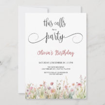 Convite de aniversário surpresa para Wildflower