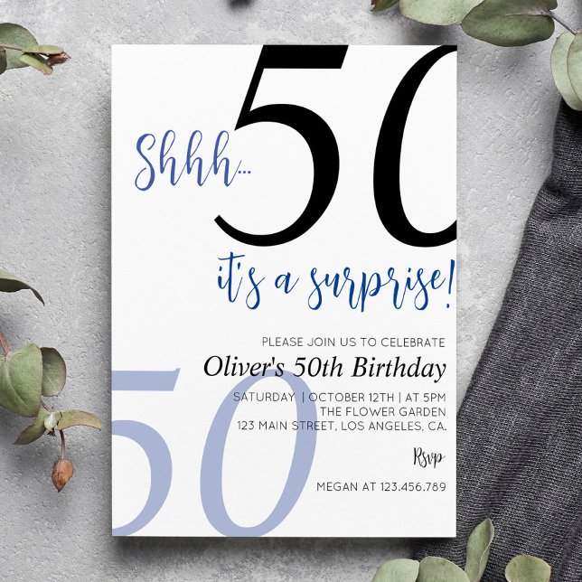 Convite de aniversário surpresa qualquer idade (Criador carregado)