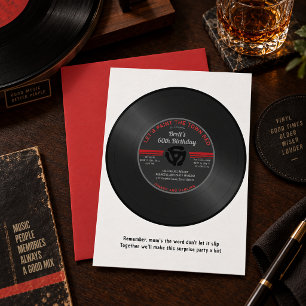 Convite de Aniversário Surpresa Vinil 45 Vintage