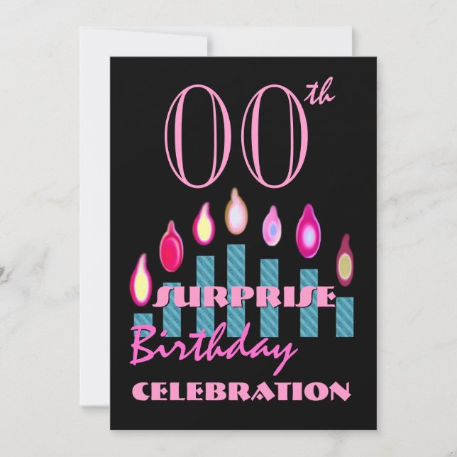 Convite de aniversário SURPRISE DE Ano Personaliza (Frente)