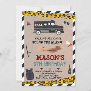 Convite de aniversário SWAT