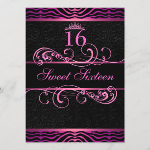 Convite de Aniversário Sweet16 com Impressão de Ze