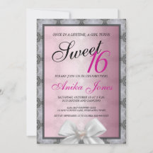 Convite de Aniversário Sweet 16 Elegant Sparkle