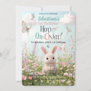 Convite de Aniversário Sweet Bunny Meadow – Capric