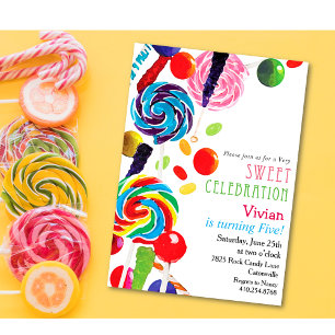 Convite de Aniversário Sweet Shoppe Shop Candyland