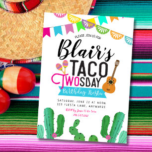 Convite de Aniversário Taco Twosday