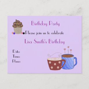 Convite de Aniversário Tema Café