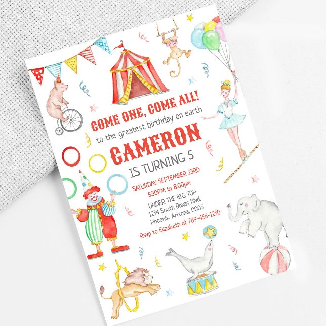 Convite de Aniversário Tema Circo Carnaval (Criador carregado)